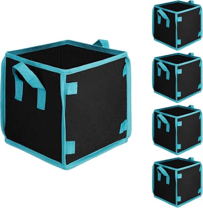 Famanu - Vierkante groeizakken - 27 x 27 x 27 cm - Van ademende non-woven stof