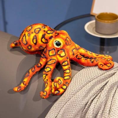 30cm Kawaii Gesimuleerde Blauwe Luipaardprint Octopus Pluche Pop Zacht Kleurrijk Diepzee Knuffeldier Speelgoed Decor Kinderen Jongens Meisje Verjaardagscadeau 30cm oranje