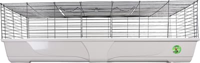 De Boon Konijnenkooi Bunny grijs/zwart opvouwbaar met hooiruif 140X69X44CM