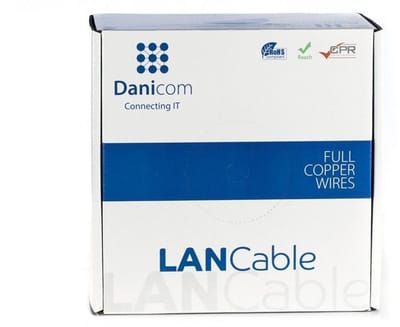 Danicom CAT8 S/FTP 50 meter kabel op rol stug - LSZH (Dca) - Trekdoos - Internetkabel - Netwerkkabel - UTP kabel