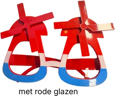 Molen bril rood wit blauw volwassen