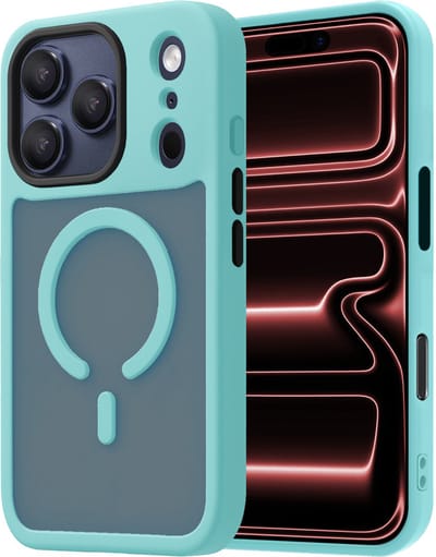 Hoesje - Geschikt voor Apple iPhone 17 Pro - Magsafe Compatible - Sterk & Shockproof - Back Cover - Shock Proof Case - Telefoon Hoes Shockproof - Lichtblauw