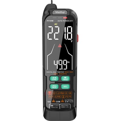 Mastfuyi FY159B Digitale Intelligente Multimeter, Volautomatische Draagbare Multimeter, Digitaal FY159B zwart
