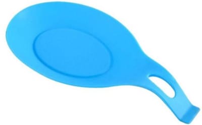 Siliconen lepelhouder blauw – hittebestendige lepel mat – keukengerei houder met lekopvang – houdt aanrecht schoon – 20x10 cm – keuken accessoire