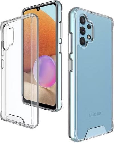 Military Grade Transparant - Bumper HQ Siliconen TPU Cover Geschikt voor: Samsung Galaxy A32 4G Hoesje - Crystal Clear Case