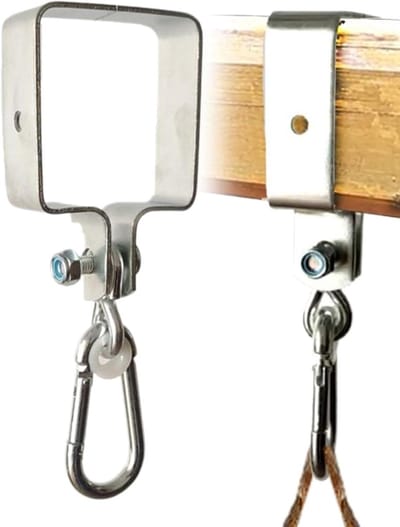 Schommelhaken - Tuinschommel hangers - Buiten ophangen - Gegalvaniseerd staal - 9x9 cm balk - Zilver