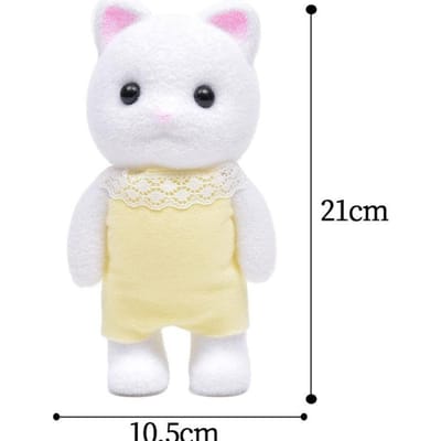 Onofficieel 21cm Bossen Familie Dier Beweegbare Ledematen Figuur Telefoonstandaard Houder Ornament Schattige Kamer Bureau Decor Verjaardagscadeau beige