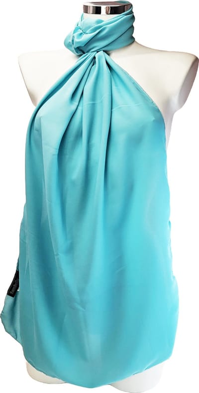 BamBella ® - Sjaal - hoofddoek - blauw groen chiffon omslag doek