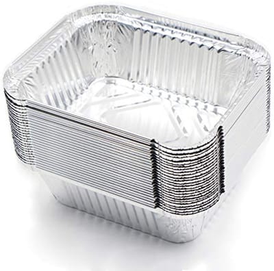 Solidchoice - Set van 25 Wegwerp Aluminium Grillkommen van 400 ml