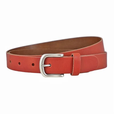 Landley Dames Riem Leer Rood – Breedte 3 cm – Leren Vrouwen Riem - Lengte totaal 130 cm / Riemmaat 115