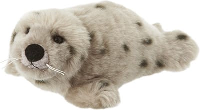 Nature Planet Zeehond Knuffel - grijs - pluche - 15 cm - knuffeldier - zacht