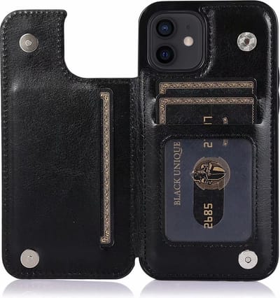 Hoesje geschikt voor iPhone 15 - Backcover - Pasjeshouder - Portemonnee - Kunstleer - Zwart