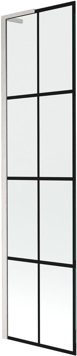 Mexen Next L badwand 1-delig 50 x 150 , zwart rooster, geborsteld nikkel - 895-050-000-03-77-97