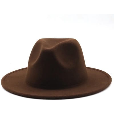 Nieuwste Britse Stijl winter Kind wol effen Klassieke fedora's pet Jongen Meisjes panama jazz hoed Grote Brede Rand Grote zwarte Fedoras 52-54CM Child 52-54CM black