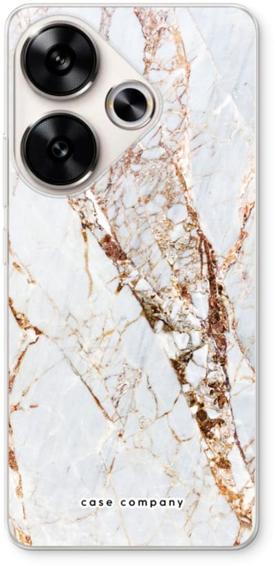 Case Company® - Hoesje geschikt voor Xiaomi Poco F6 hoesje - Goud marmer - Soft Cover Telefoonhoesje - Bescherming aan alle Kanten en Schermrand
