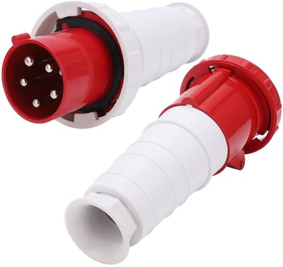 Store_9 - 5 Pin Power Connector - Industriële Waterdichte Socket - Hoogwaardige 63A - 3 Fase 5 Draad - IP67 - Geschikt voor Buiten - 380-415V