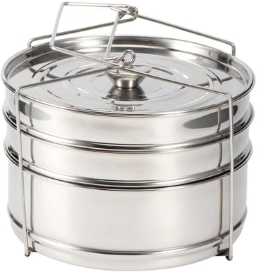 Dailygoods- Stoompan 3-laags - Stapelbare Pannen - Multifunctioneel - Voedselveilig Roestvrij Staal - Gelijktijdig Koken van Gerechten - Stoominzet
