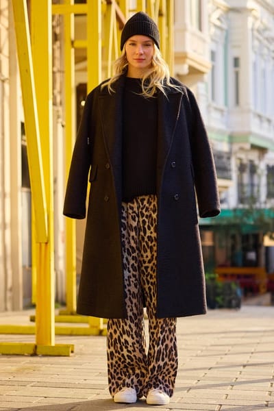 Touché Privé - Broek met luipaardprint en elastische taille - Luipaard - Dames