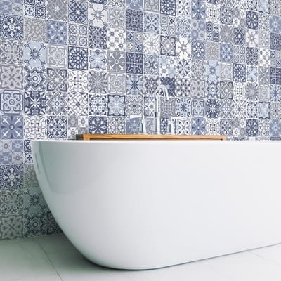 Zelfklevende tegelmuurstickers voor keuken en badkamer - 60 Azulejos Draciana tegelstickers - 60 stickers 20x20cm