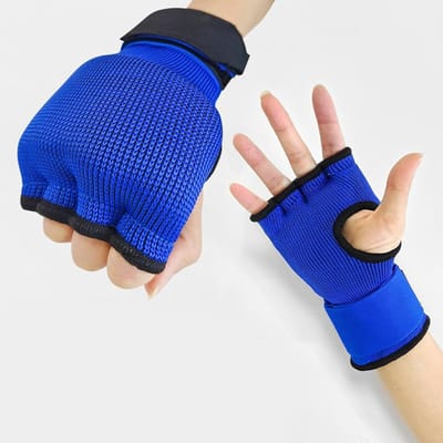 Binnenhandschoenen Boksen - Bokshandschoenen Training - Vechtsporten Beschermen - Huidvriendelijk EVA Materiaal - 17x10cm - Blauw
