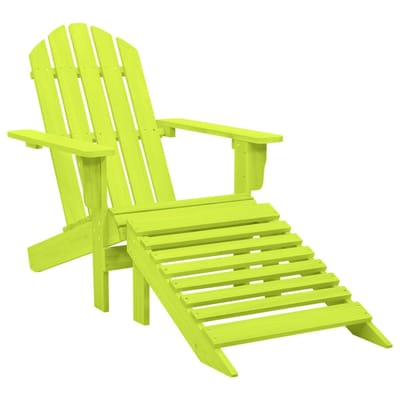 vidaXL - Tuinstoel - Adirondack - met - voetenbank - massief - vurenhout - groen