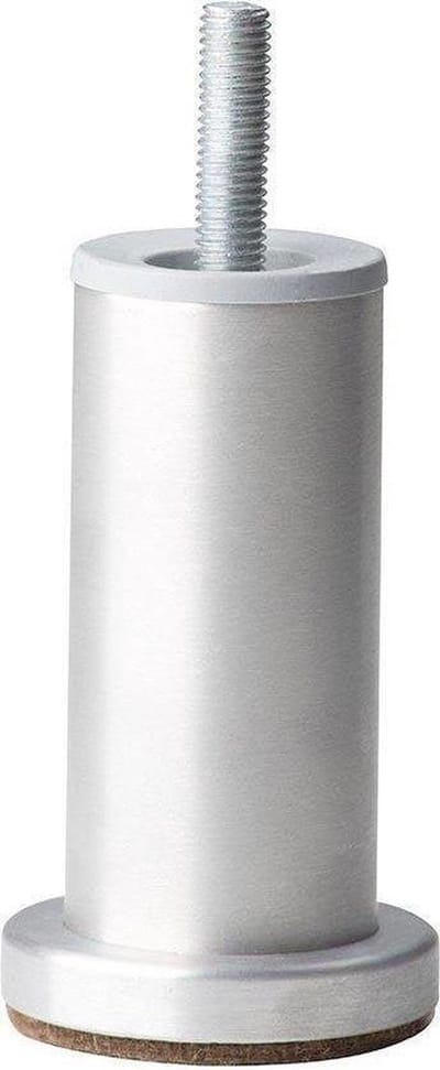 FLE - Stalen meubelpoot aluminium rond ø 4,2 cm en hoogte 10 cm (M10)