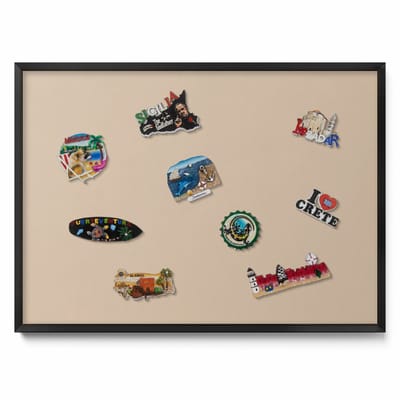 Tulup Magneetbord met Zwarte Frame - Beige Magneetbord Met Effen Achtergrond - 70 cm x 50 cm - Beige kleur - Magnetisch Bord Foto Bevestiging - Design Magneetbord met Frame - Magnetisch Bord Muurbevestiging