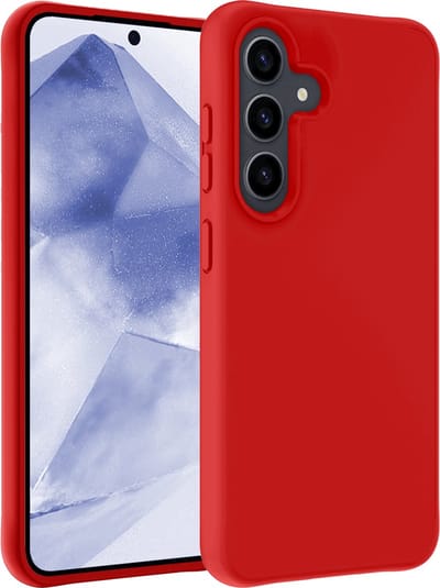 Hoesje - Geschikt voor Samsung Galaxy A55 - Sterk & Shockproof - Siliconen Case - Hoes Cover - Telefoonhoes - Rood