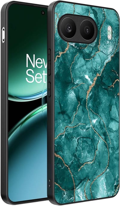 Smartphonica Telefoonhoesje Geschikt voor OnePlus Nord 4 met marmer opdruk - TPU backcover case marble design - Goud Groen geschikt voor OnePlus Nord 4