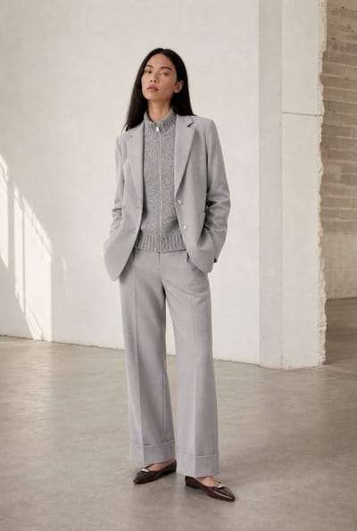 Sirmione viscose flair pants | Grigio - Grigio / S