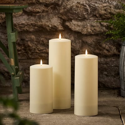 Set van 3 LED Kaarsen op Zonne-energie voor Buiten - Waterdicht en Realistisch