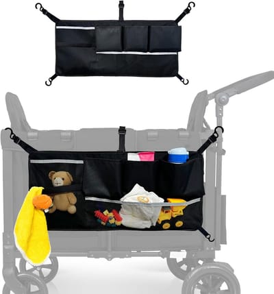 Kinderwagen Opbergnet - Wagon Organizer - Extra Opslag - Universele Pasvorm - 72x34 cm - Zwart