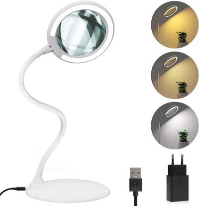 3x Vergrootglas met LED Licht en Standaard - Verlichte Loep met 3 Kleurmodi voor Hobby, Lezen en Precisiewerk