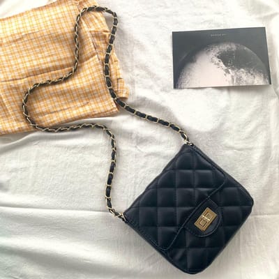 Kleine Tas voor Dames Koreaanse Mode Diamanten Kettingtas Casual Veelzijdige Mini Tas Schoudertas Crossbody Tas beige