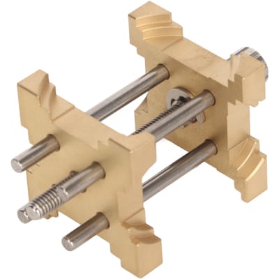 Support de Mouvement de Montre Base Fixe Réglable Pince Horloger 4 Côtés Outil de Réparation pour Réparer Enlever Fixer pour Bijouterie beige