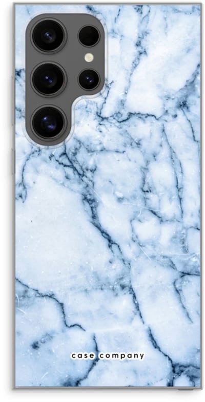 Case Company® - Hoesje geschikt voor Samsung Galaxy S24 Ultra hoesje - Blauw marmer - Soft Cover Telefoonhoesje - Bescherming aan alle Kanten en Schermrand