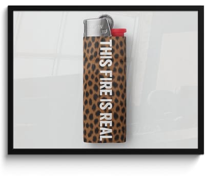 Poster in lijst - Fotolijst 70x50 cm - Posters - Aansteker - Quote - Panterprint - Posterlijst zwart - Decoratie - Wanddecoratie woonkamer - Muurdecoratie slaapkamer