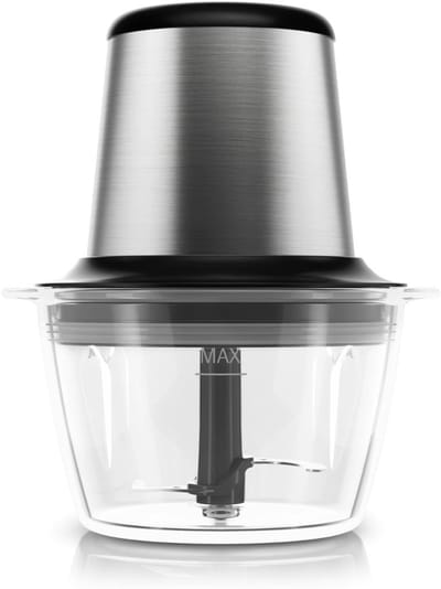DYNA® Groentesnijder Electrisch - Groentensnijder Multifunctioneel 1000 ML Capiciteit - Groentesnijder Machine - Zilver - ‎16cm x 20cm x 22cm