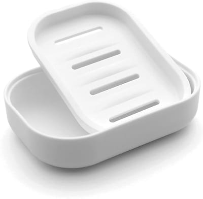 Zeepbakje - Zeepdispenser houder - Douche Organisatie - Houdt zeep droog - 10.8 x 7.8 cm - Wit