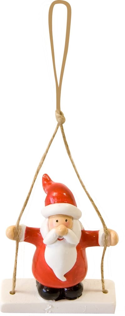 HOBI - Kerstboomhanger Kerstman op schommel 7 x 5 x 3 cm originele decoratie