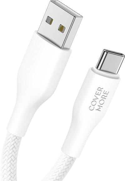 Usb naar usb C kabel - Oplaadkabel - Datakabel - Usb C kabel - 1m - Stevig - Nylon - Sterk - Wit