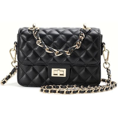Tassen voor Dames Nieuwe Stijl High-end en Modieuze Kleine Geur Stijl Diamant Ketting Tas Crossbody Tas black