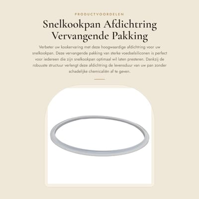 Dailygoods- Afdichtring Siliconen - Vervangend Accessoire - Snelkookpan - Afdichtingsring - Geschikt voor Aluminiumlegering - Binnendiameter - Snelkookpanring