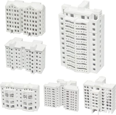 Modelbouwmateriaal voor Huisdecoratie - Miniatuurtuinbeelden, Sandtray Decoratie en Bouwset (6 Stuks 1:800)