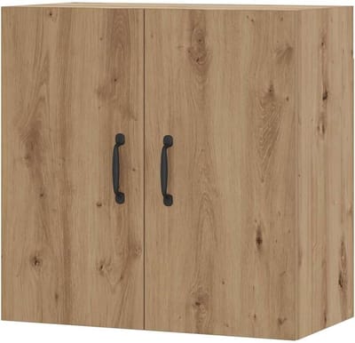 Wandkast - Hangend meubel Muurkast - Opbergen en decoreren - Bewerkt hout met glad oppervlak - 60x31x60 cm - Eikenkleurig