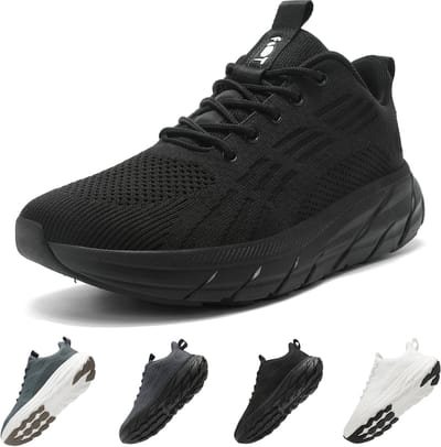 Geweo Sportschoenen Heren/Dames - Hardloopschoenen voor Brede Voeten - Comfort & Demping - Ideaal voor Hardlopen & Training- Zwarte - 39