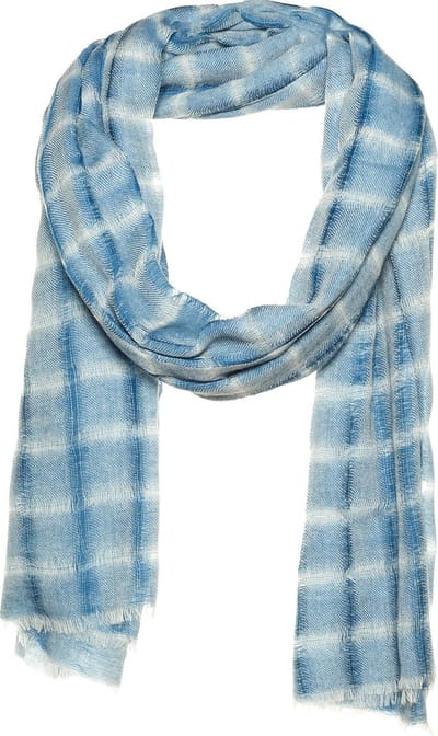 Amor Collections - Basket weave sjaal - Boiled wol - Blauw - 100x200 cm