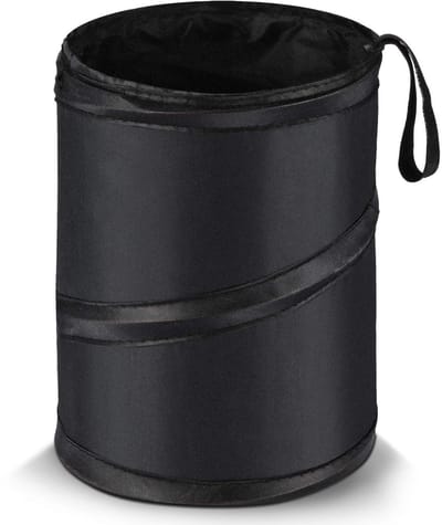 Auto-prullenbak - Draagbare prullenbak - Oxford-stof - Waterdicht - Opvouwbaar - 16x16x20cm - Auto-accessoire - Met opbergvak voor de rugleuning - Zwart