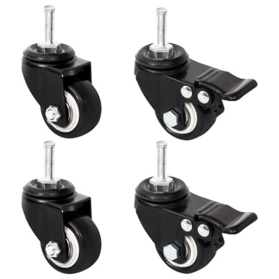 vidaXL - Wielen - voor - plantenbak - 4 - st - 8x3,5x8 - cm - ijzer - zwart