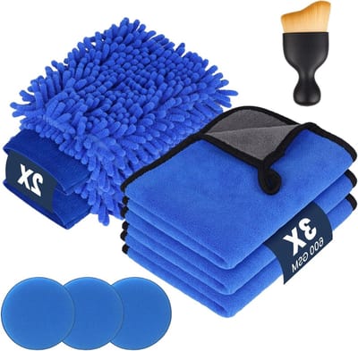 Solidchoice - Complete Auto Schoonmaakset 9 Stuks met Microvezel